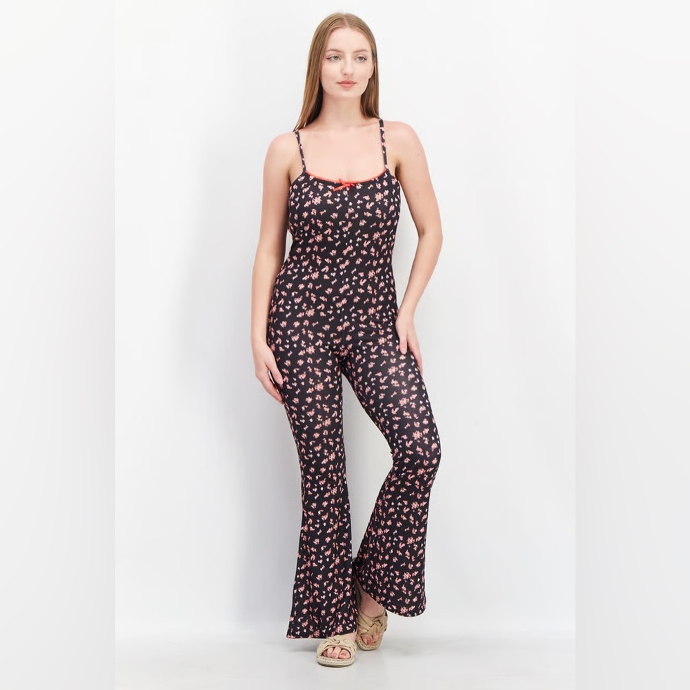 Vintage Supply

Women Floral Print Sleeveless Jumpsuit, Black